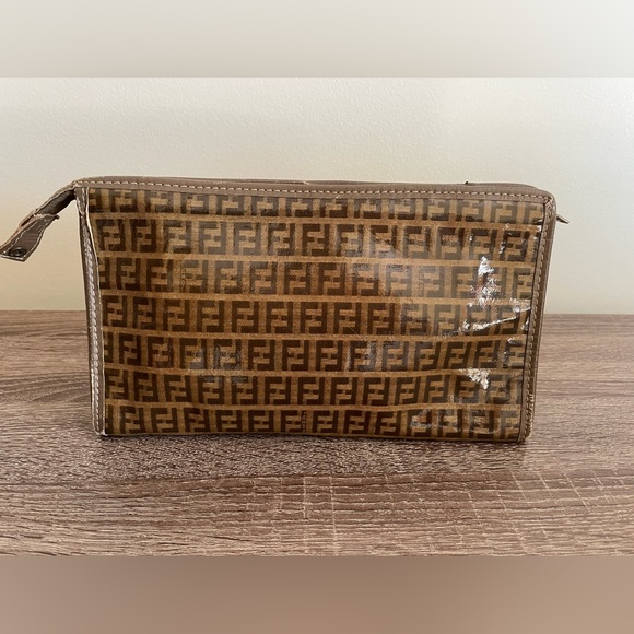 Fendi Handbags - Vintage Fendi Laminated Zucchino Clutch